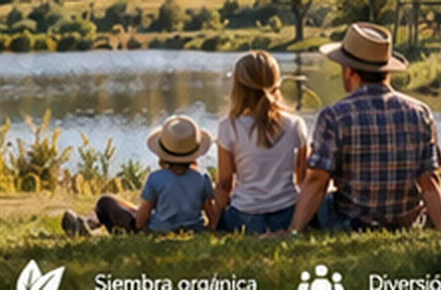 Visual conceptual de una familia en el campo